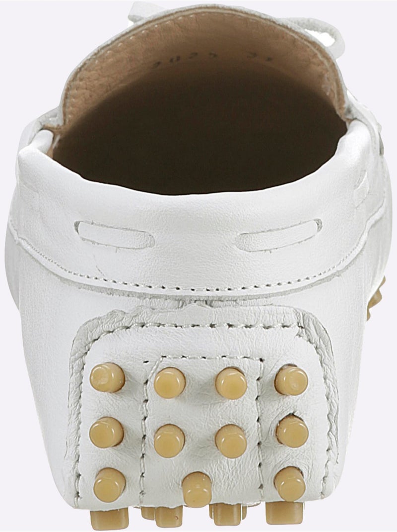 Mocassins Cuir Nappa De Vache - Taille Standard - Helline Blanc - Kiabi
