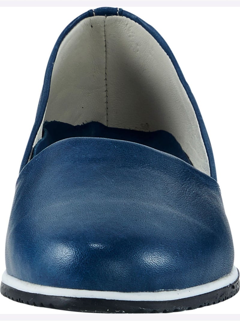 Mocassins Cuir Nappa De Vache - Taille Standard - Helline Bleu jean - Kiabi