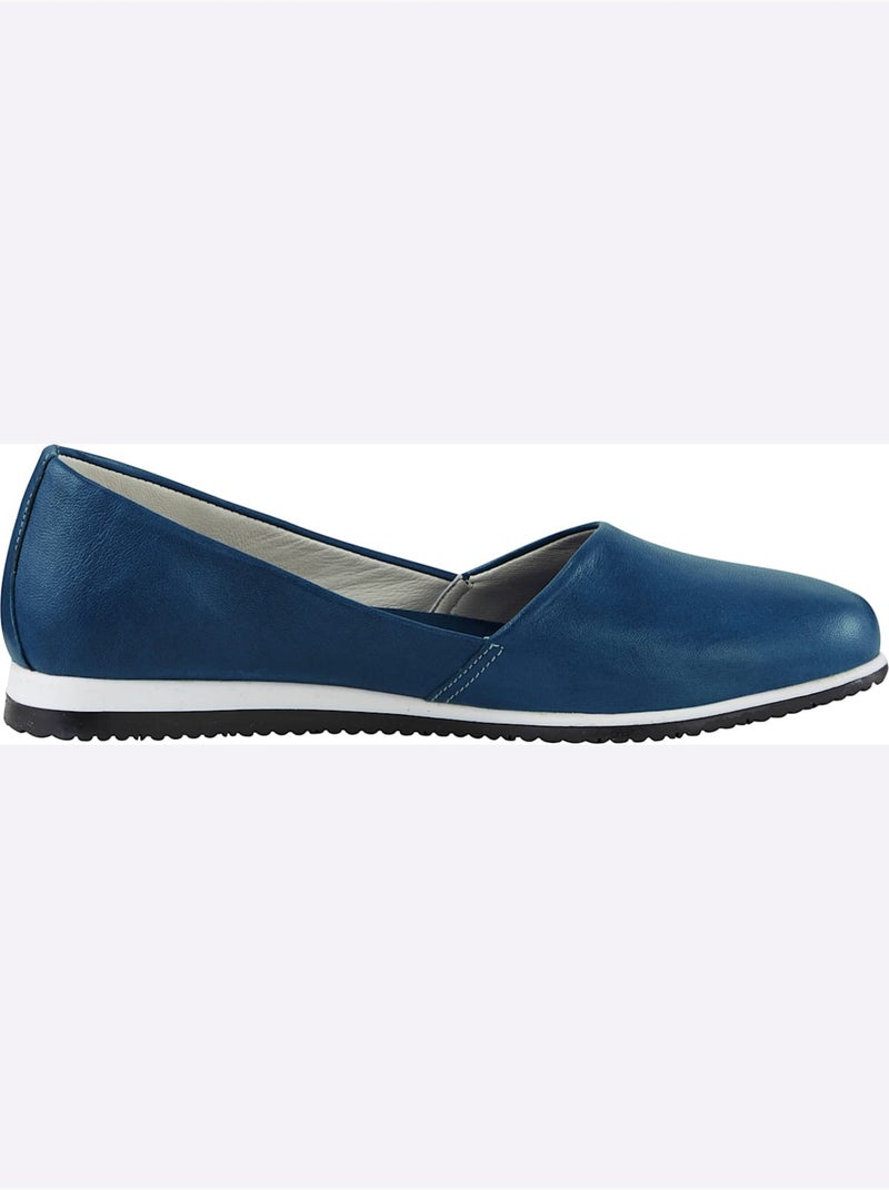 Mocassins Cuir Nappa De Vache - Taille Standard - Helline Bleu jean - Kiabi