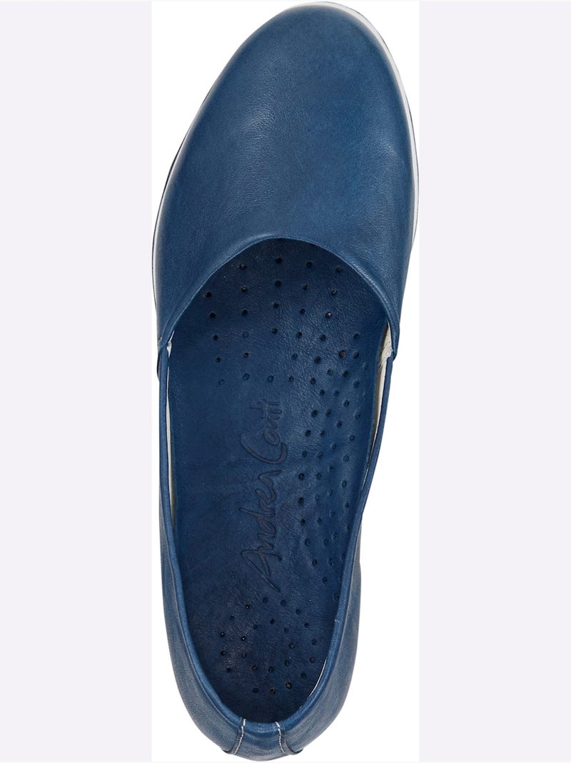Mocassins Cuir Nappa De Vache - Taille Standard - Helline Bleu jean - Kiabi