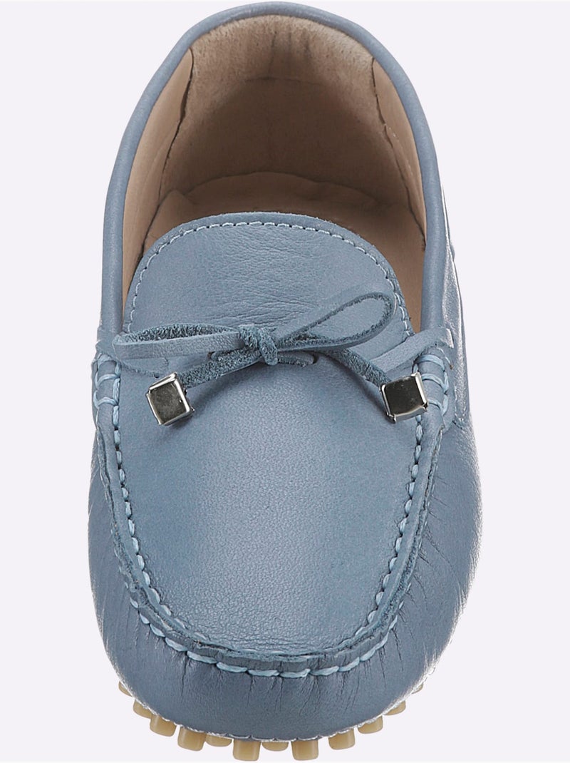 Mocassins Cuir Nappa De Vache - Taille Standard - Helline Bleu jean - Kiabi