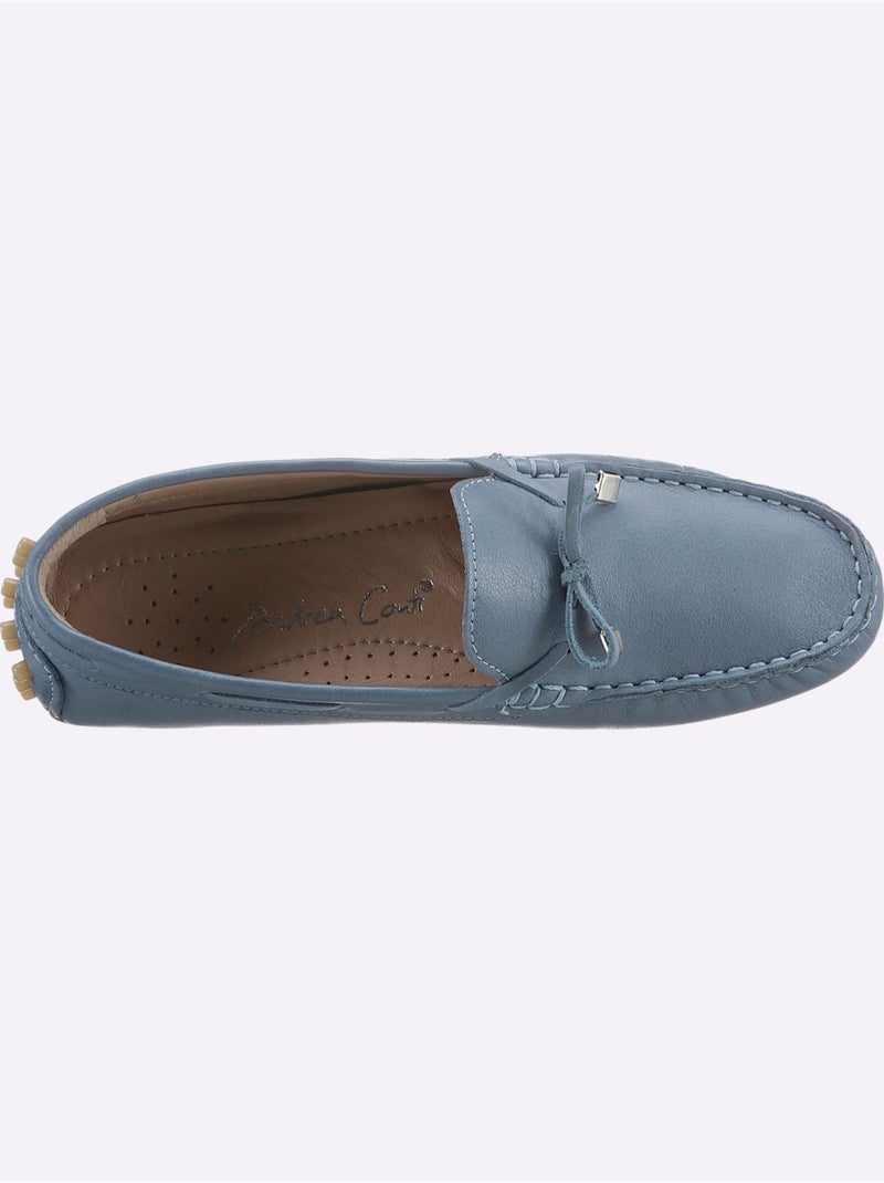 Mocassins Cuir Nappa De Vache - Taille Standard - Helline Bleu jean - Kiabi