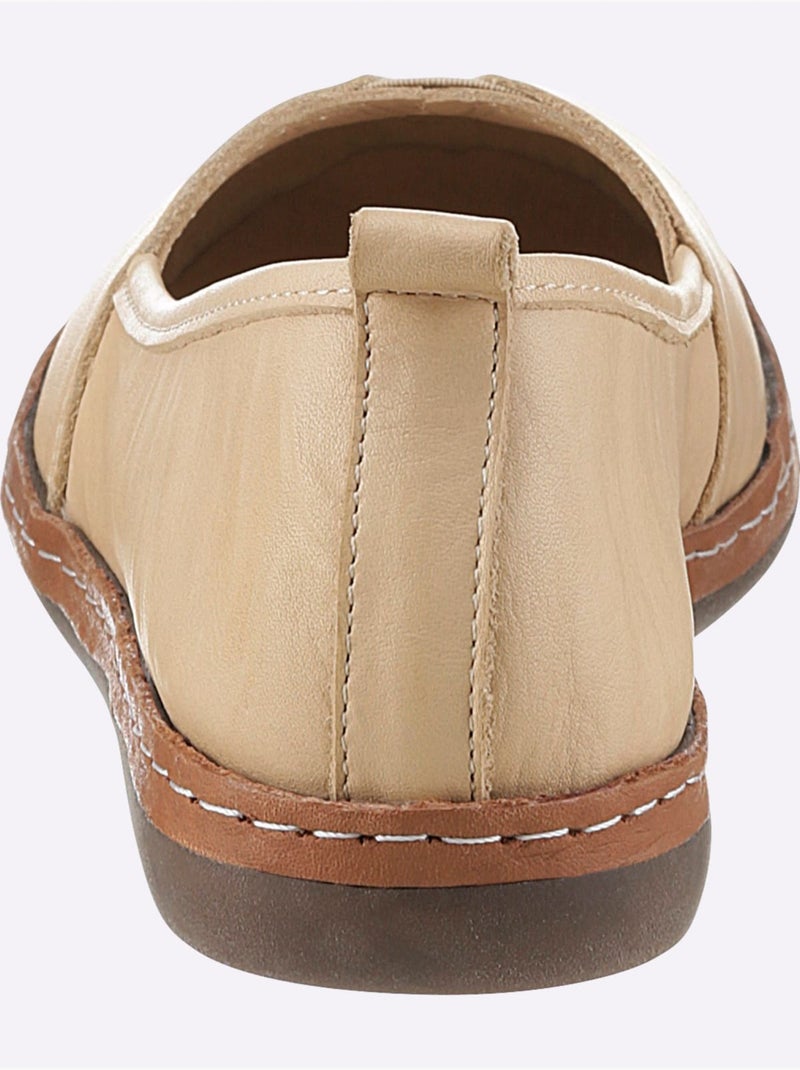 Mocassins Cuir Nappa De Vache - Taille Standard - Helline Crème - Kiabi