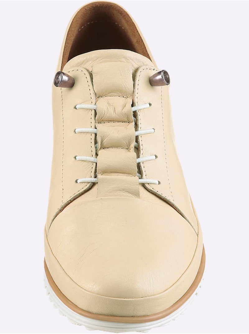 Mocassins Cuir Nappa De Vache - Taille Standard - Helline Crème - Kiabi