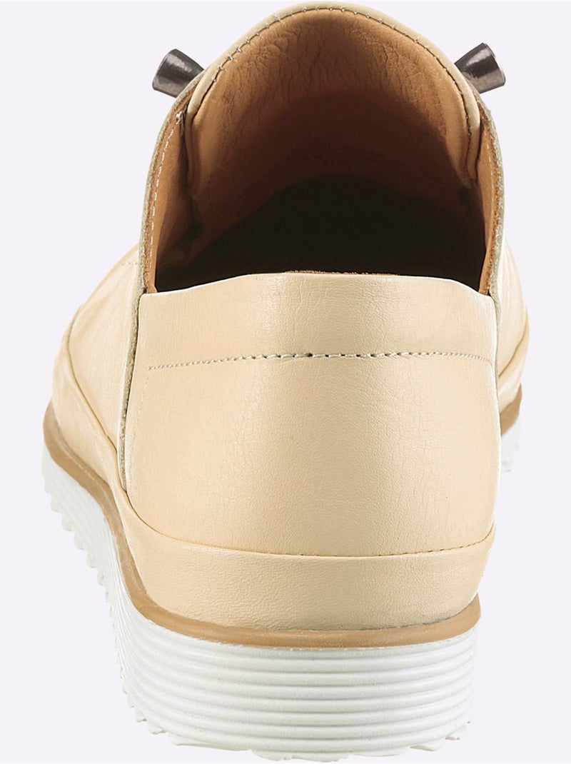 Mocassins Cuir Nappa De Vache - Taille Standard - Helline Crème - Kiabi