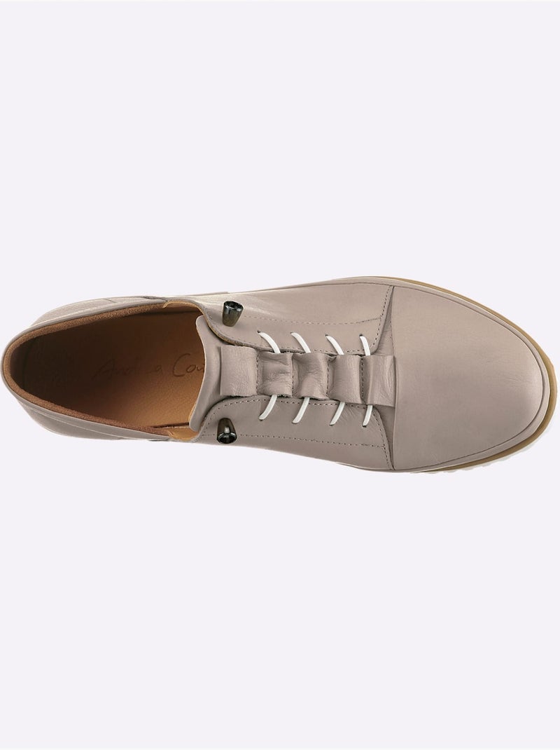 Mocassins Cuir Nappa De Vache - Taille Standard - Helline Gris taupe - Kiabi