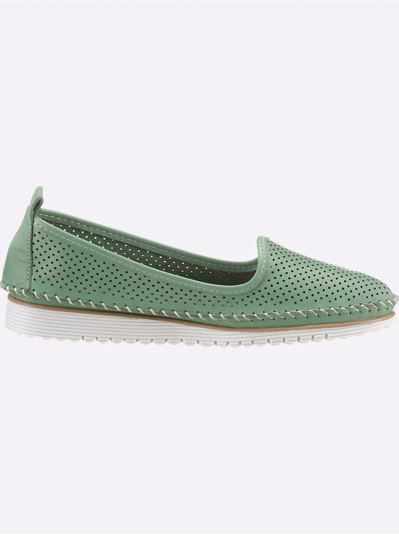 Mocassins Cuir Nappa De Vache - Taille Standard - Helline Menthe - Kiabi