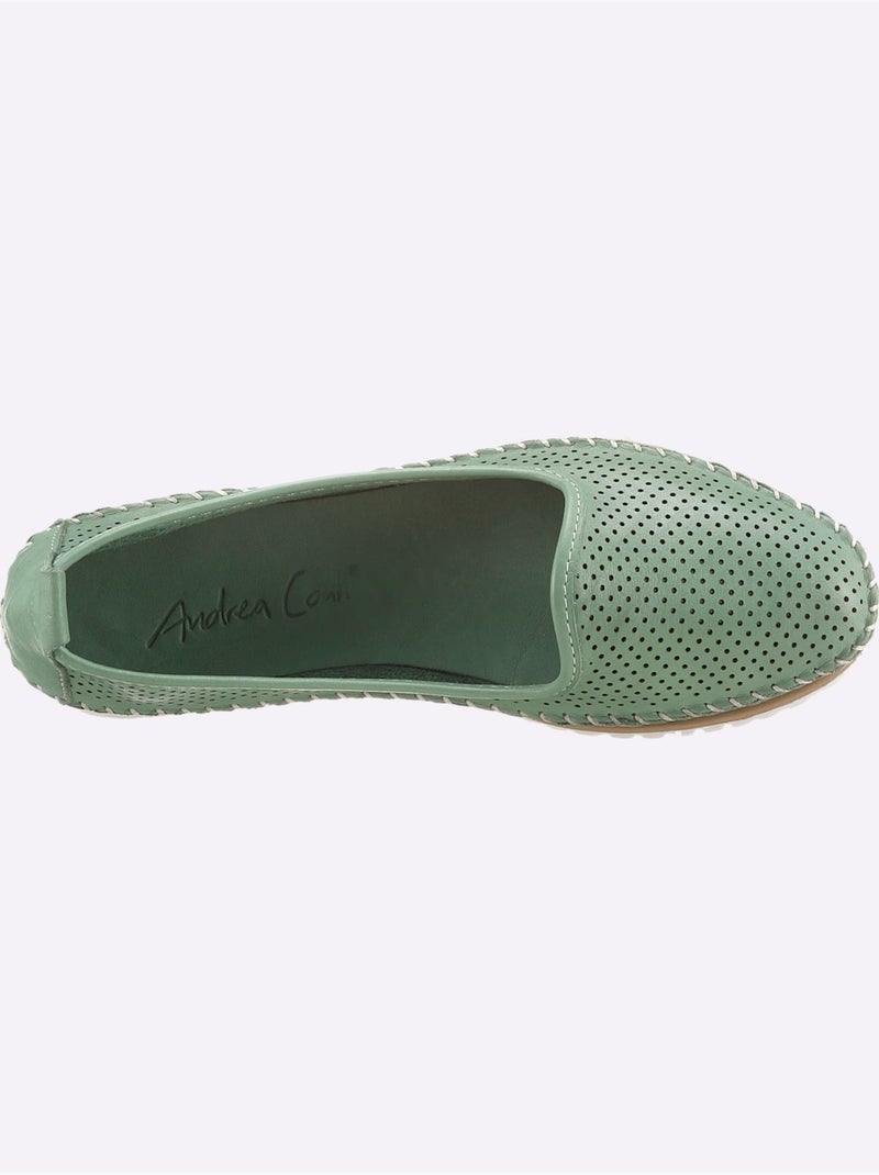 Mocassins Cuir Nappa De Vache - Taille Standard - Helline Menthe - Kiabi