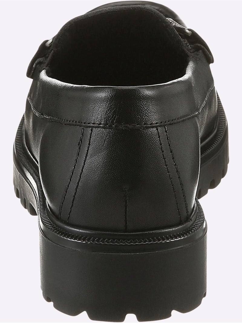 Mocassins cuir nappa de vache - taille standard - helline Noir - Kiabi