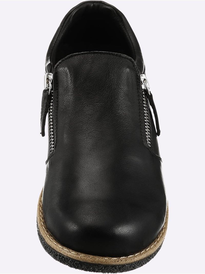 Mocassins Cuir Nappa De Vache - Taille Standard - Helline Noir - Kiabi