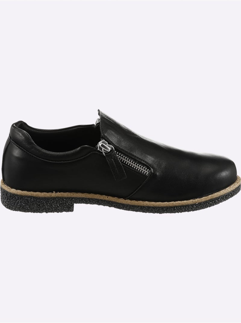 Mocassins Cuir Nappa De Vache - Taille Standard - Helline Noir - Kiabi