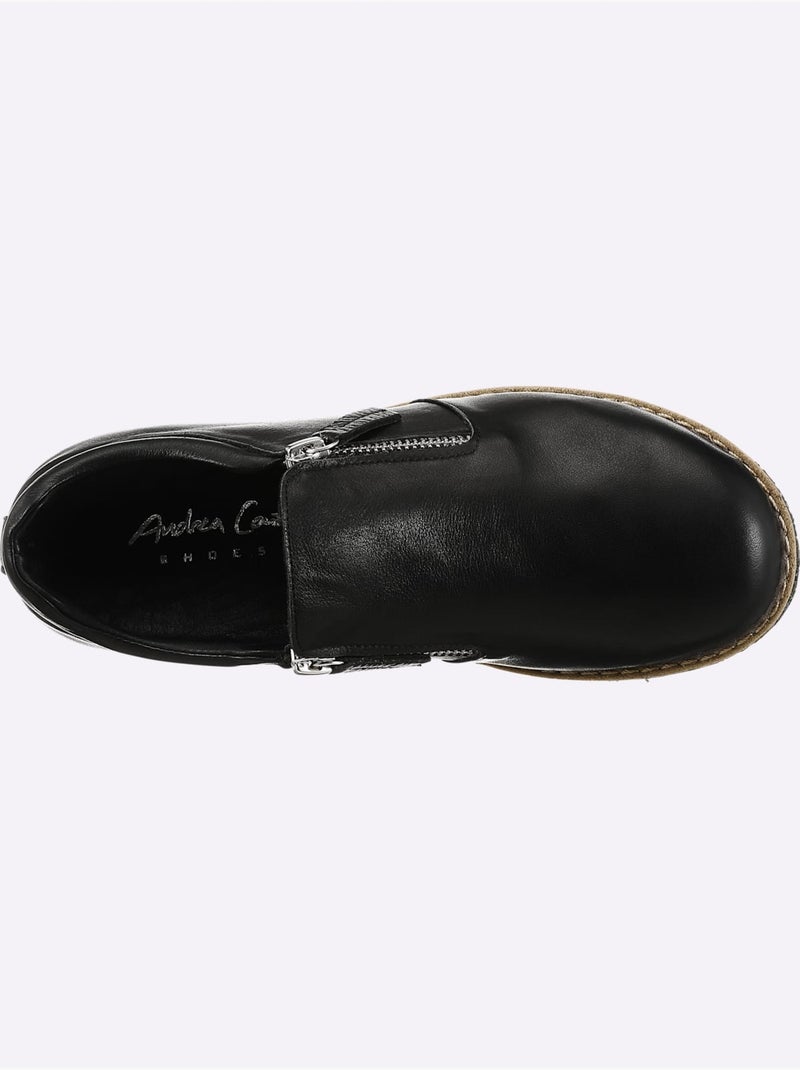Mocassins Cuir Nappa De Vache - Taille Standard - Helline Noir - Kiabi