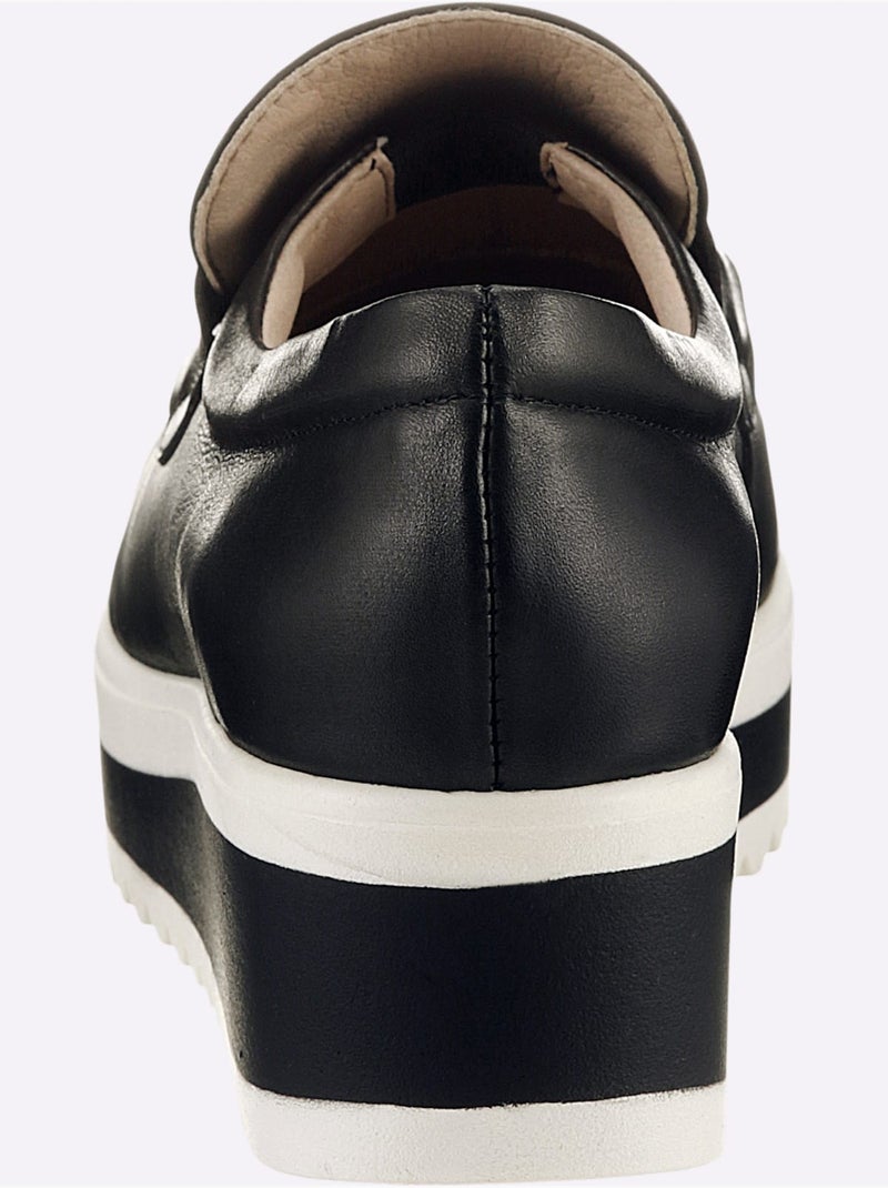 Mocassins Cuir Nappa De Vache - Taille Standard - Helline Noir - Kiabi