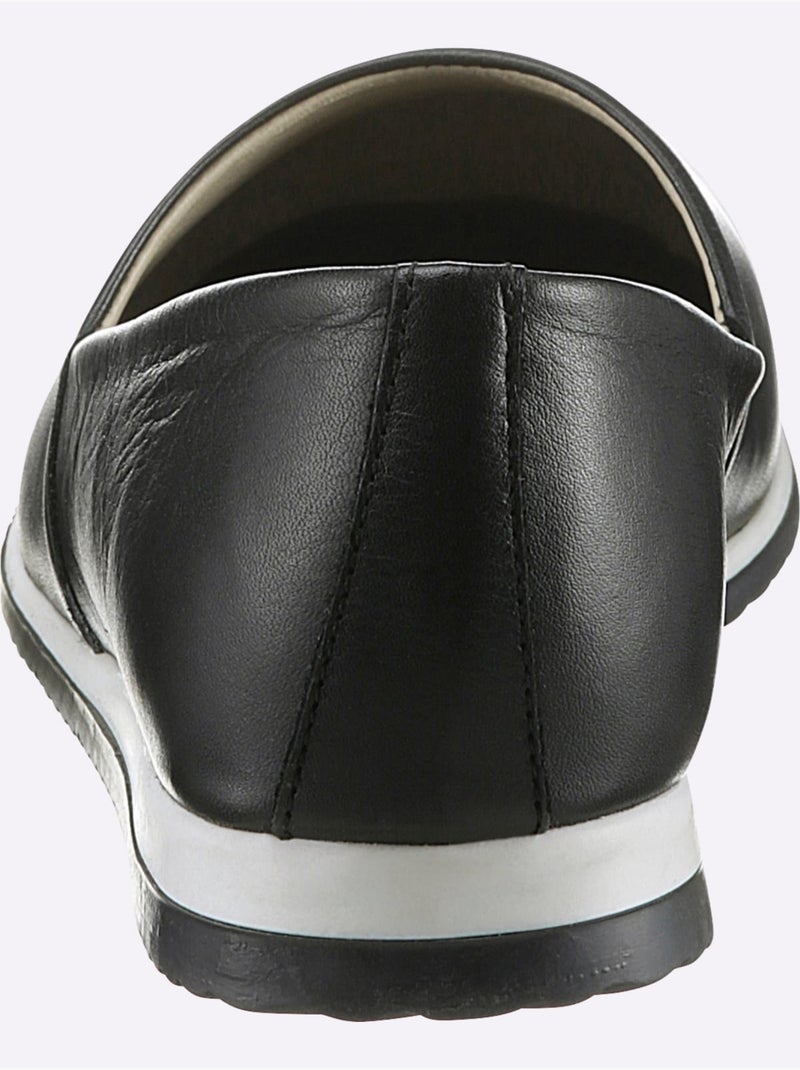 Mocassins Cuir Nappa De Vache - Taille Standard - Helline Noir - Kiabi