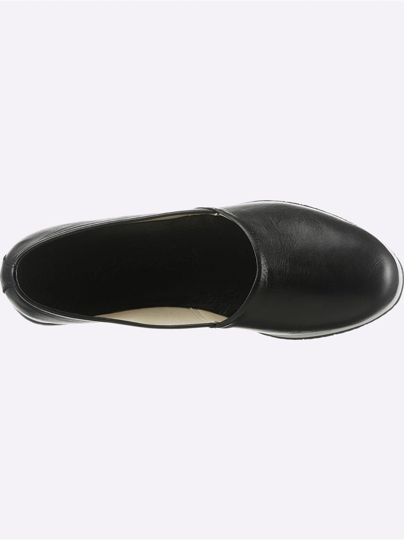 Mocassins Cuir Nappa De Vache - Taille Standard - Helline Noir - Kiabi