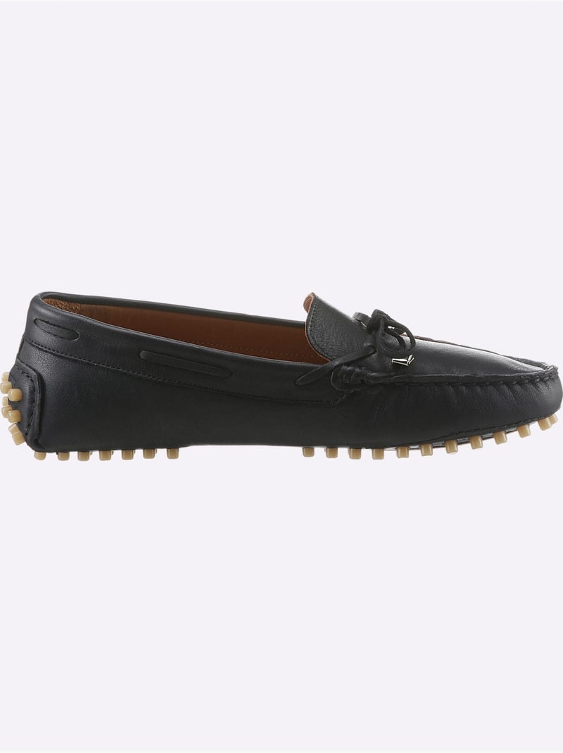 Mocassins Cuir Nappa De Vache - Taille Standard - Helline Noir - Kiabi