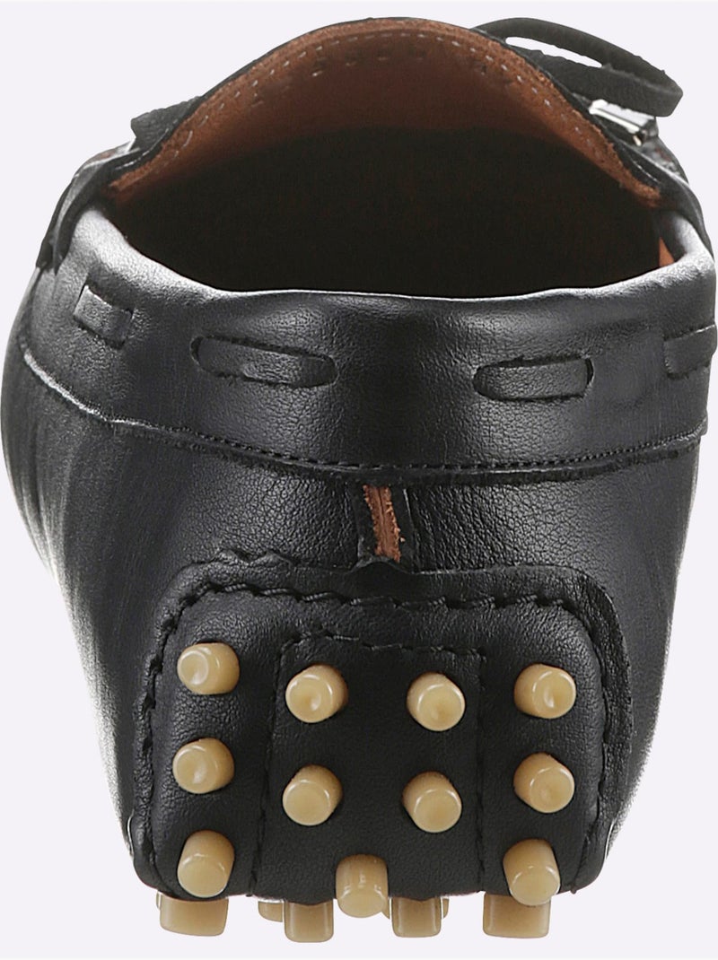 Mocassins Cuir Nappa De Vache - Taille Standard - Helline Noir - Kiabi