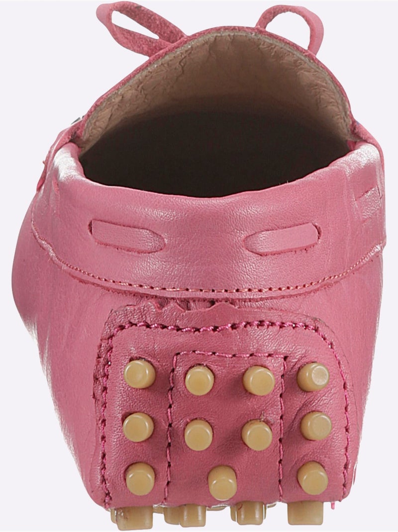 Mocassins Cuir Nappa De Vache - Taille Standard - Helline Rose fushia - Kiabi