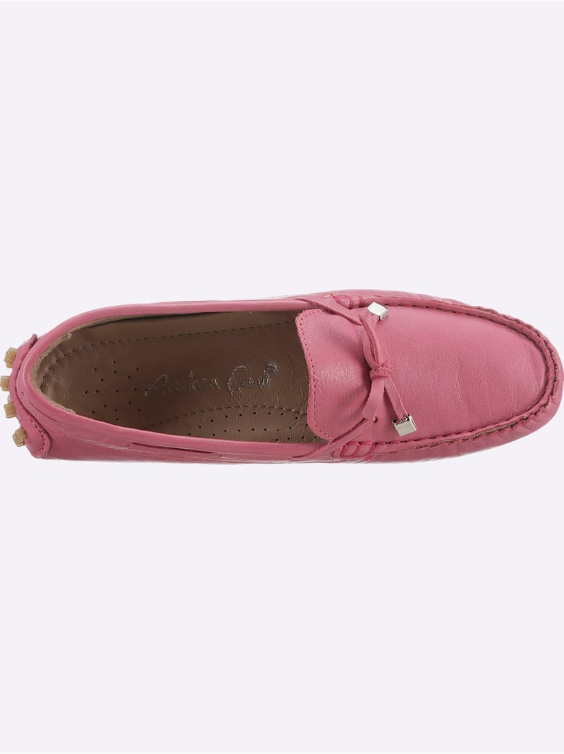 Mocassins Cuir Nappa De Vache - Taille Standard - Helline Rose fushia - Kiabi