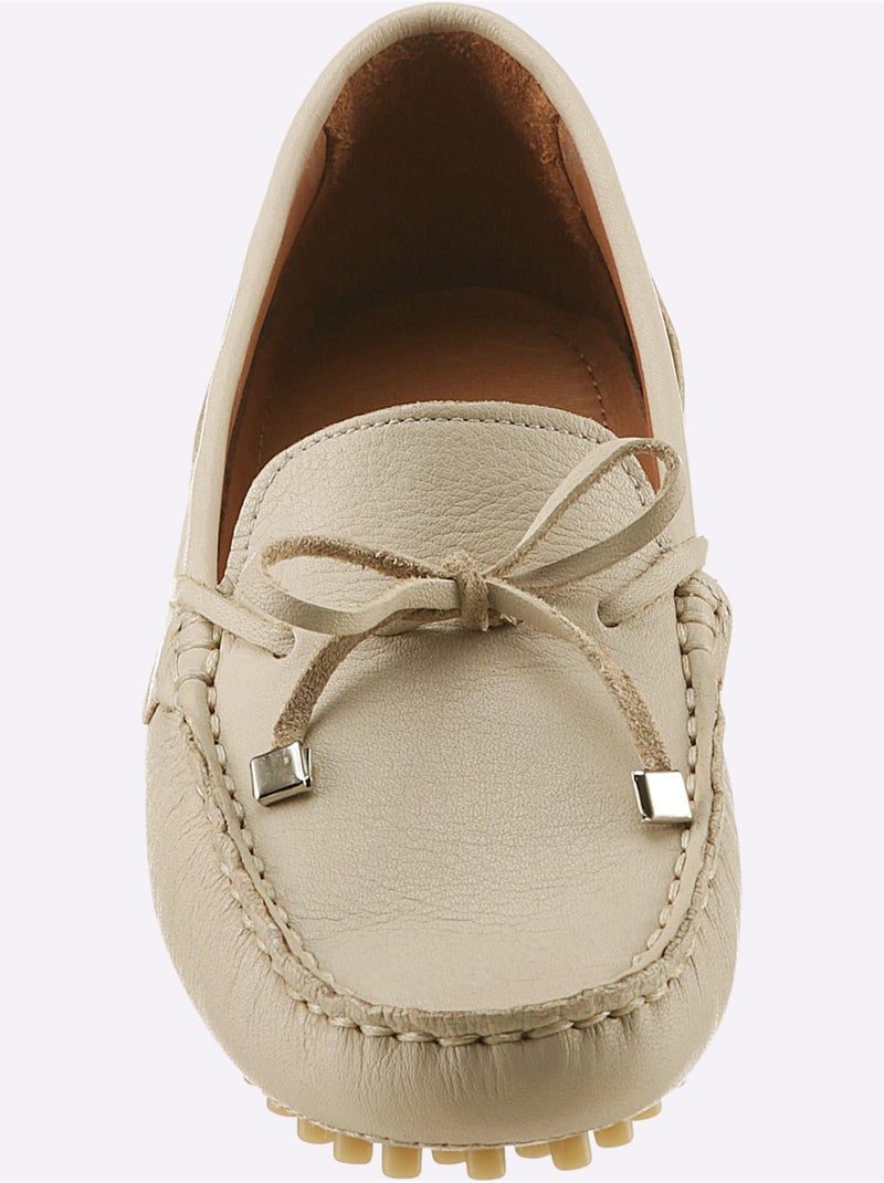 Mocassins Cuir Nappa De Vache - Taille Standard - Helline Sable - Kiabi