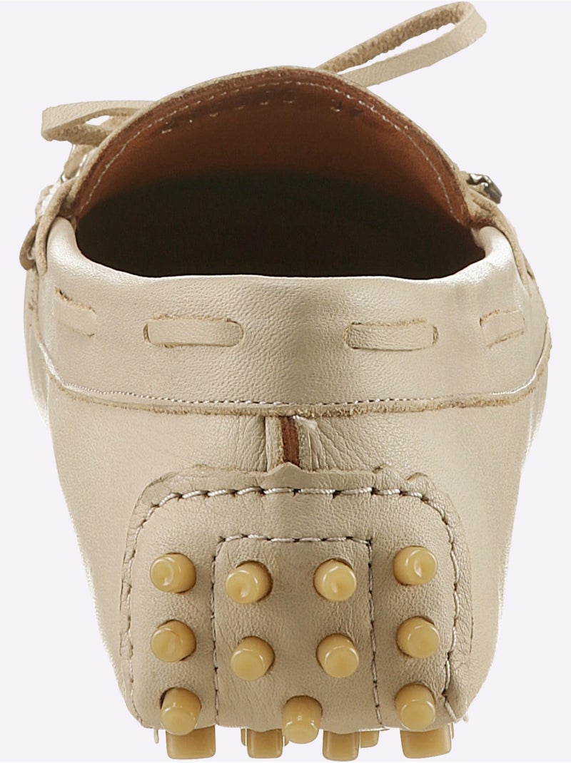 Mocassins Cuir Nappa De Vache - Taille Standard - Helline Sable - Kiabi