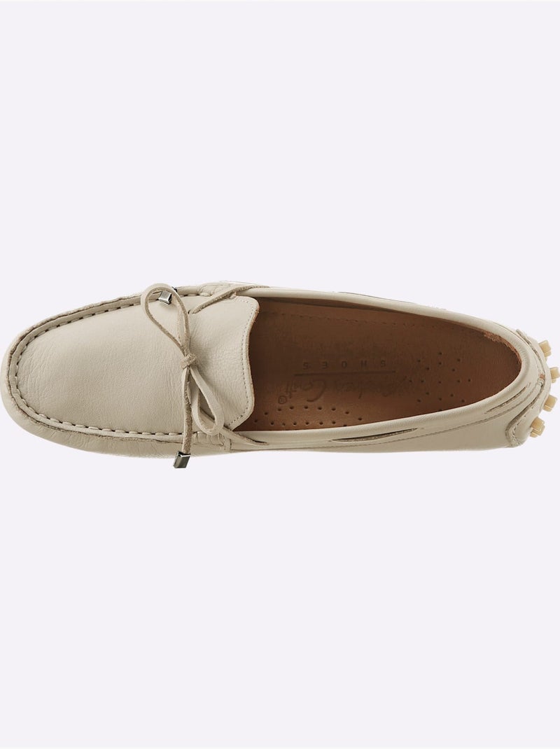 Mocassins Cuir Nappa De Vache - Taille Standard - Helline Sable - Kiabi