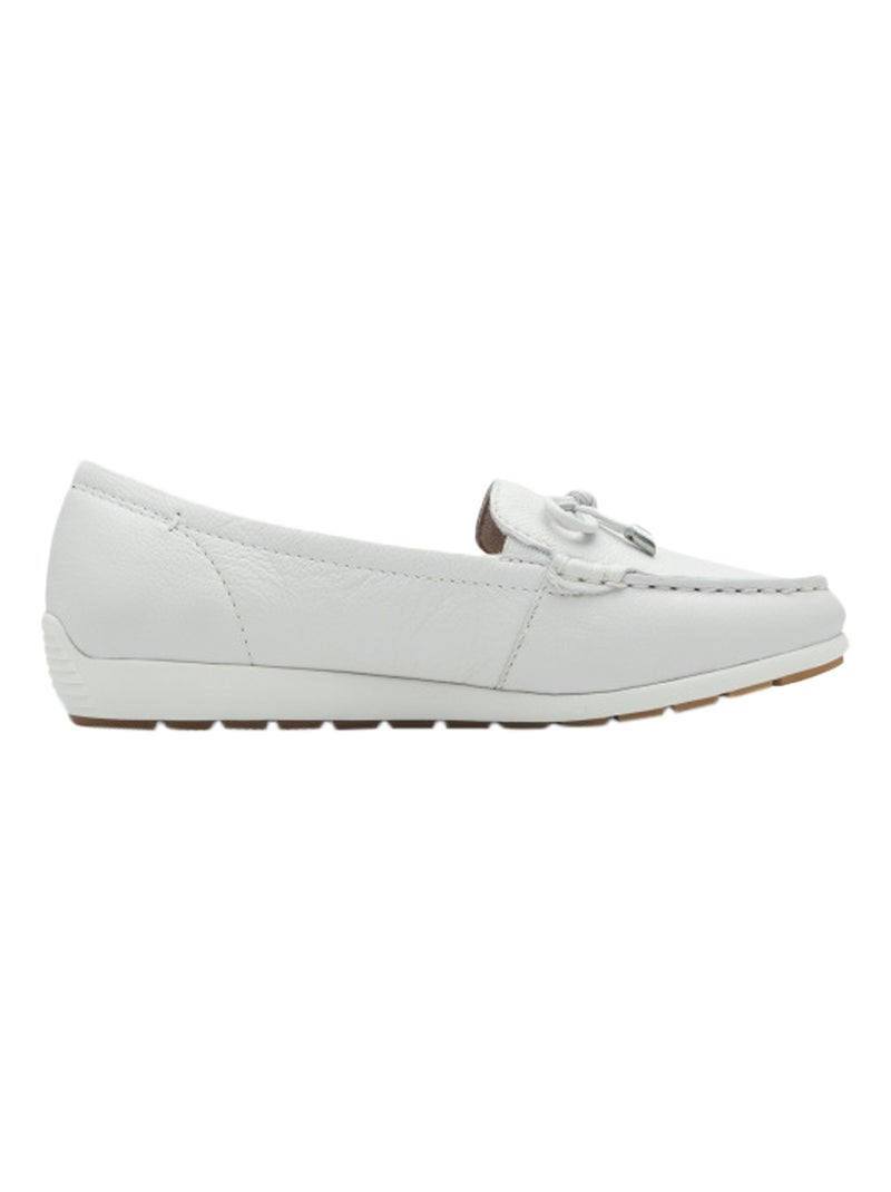 Mocassins Cuir Tamaris Blanc - Kiabi