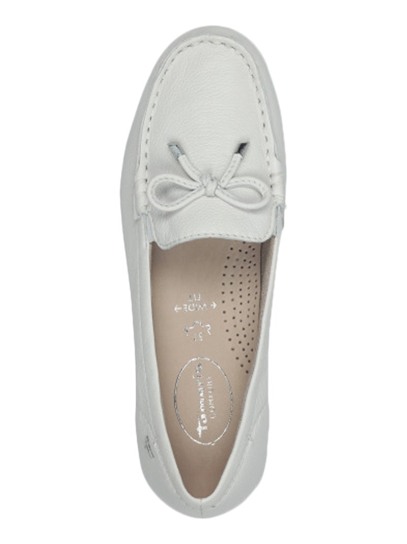 Mocassins Cuir Tamaris Blanc - Kiabi