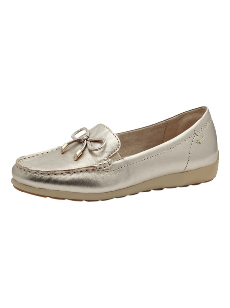 Mocassins Cuir Tamaris Doré/or - Kiabi