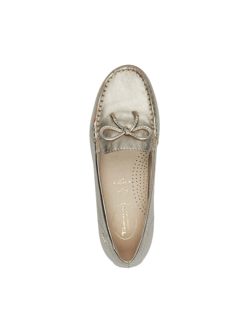 Mocassins Cuir Tamaris Doré/or - Kiabi