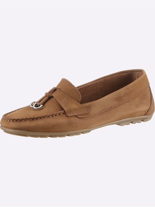 Mocassins Cuir Vachette - Taille Standard - helline - Kiabi