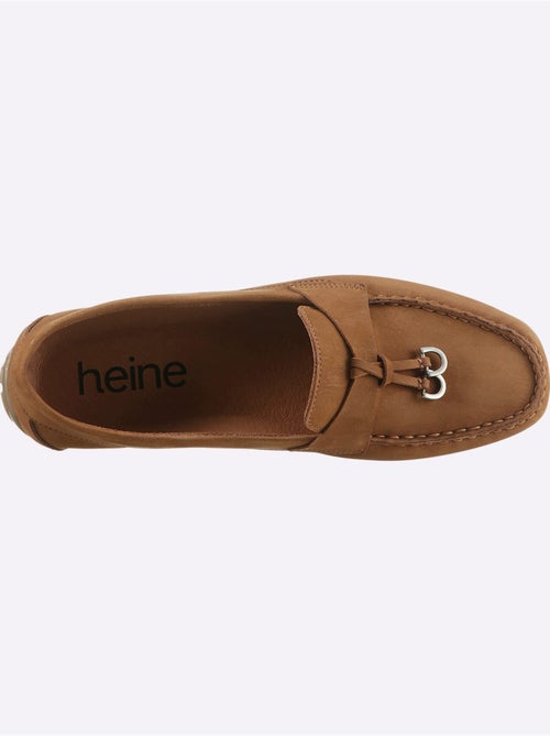 Mocassins Cuir Vachette - Taille Standard - helline - Kiabi