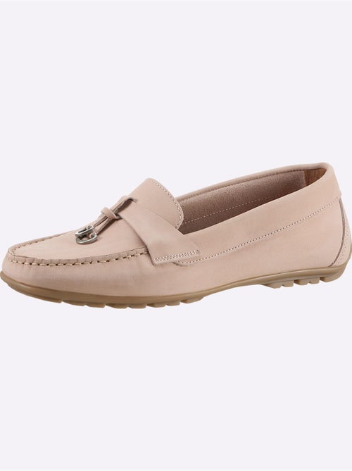 Mocassins Cuir Vachette - Taille Standard - helline - Kiabi