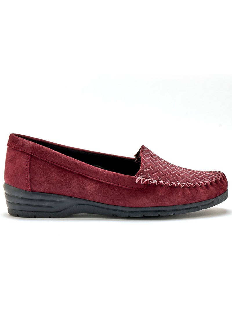 Mocassins cuir velours - PEDICONFORT Prune - Kiabi