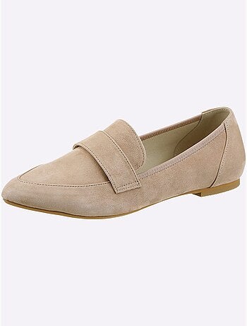 Mocassins cuir velours de chèvre - taille standard - helline