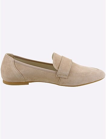 Mocassins cuir velours de chèvre - taille standard - helline