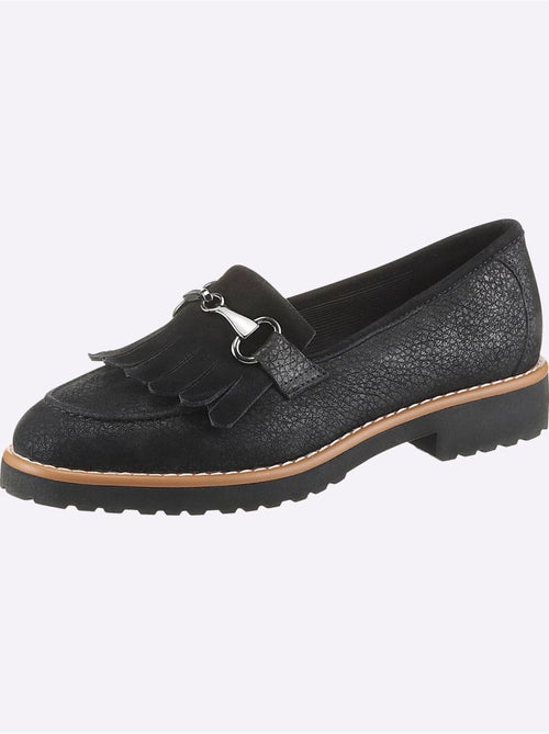 Mocassins Cuir Velours De Chèvre - Taille Standard - Helline - Kiabi