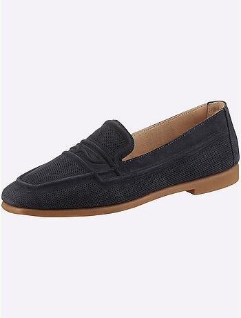 Mocassins Cuir Velours De Vache. - Taille Standard - helline