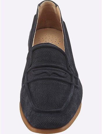 Mocassins Cuir Velours De Vache. - Taille Standard - helline
