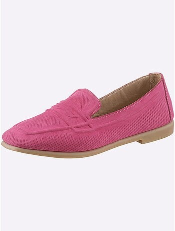 Mocassins Cuir Velours De Vache. - Taille Standard - helline