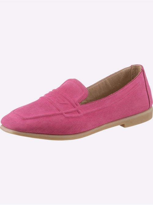 Mocassins Cuir Velours De Vache. - Taille Standard - helline - Kiabi