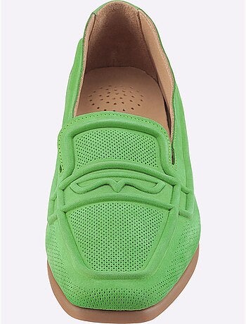 Mocassins Cuir Velours De Vache. - Taille Standard - Helline