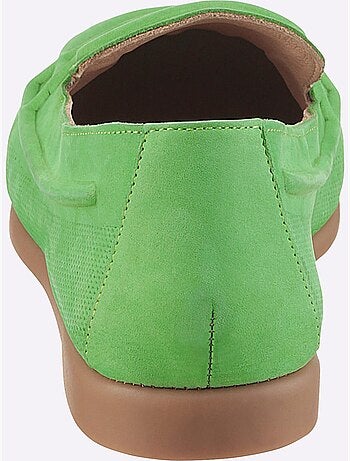 Mocassins Cuir Velours De Vache. - Taille Standard - Helline