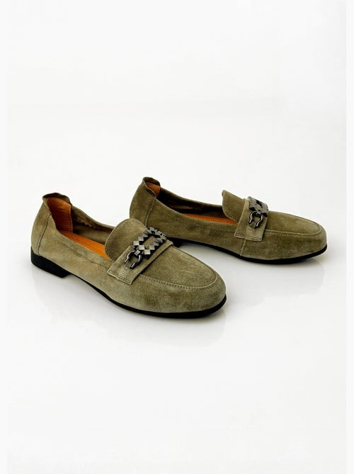 Mocassins cuir velours élastiqués - afibel - Kiabi Mocassins cuir velours élastiqués - afibel - Kiabi