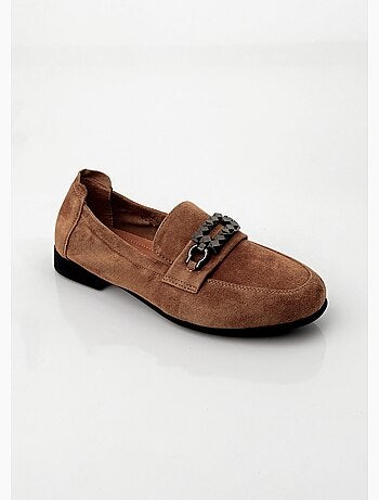 Mocassins cuir velours élastiqués - afibel