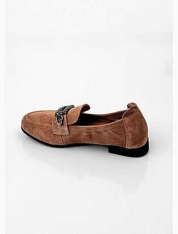 Mocassins cuir velours élastiqués - afibel