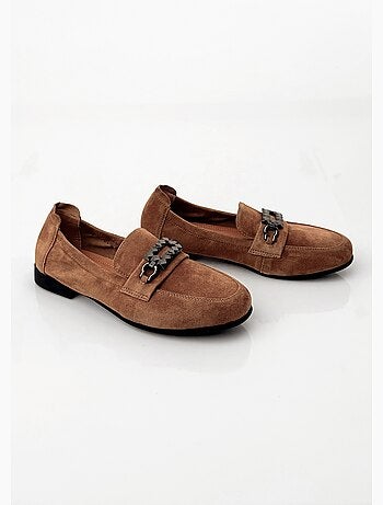 Mocassins cuir velours élastiqués - afibel