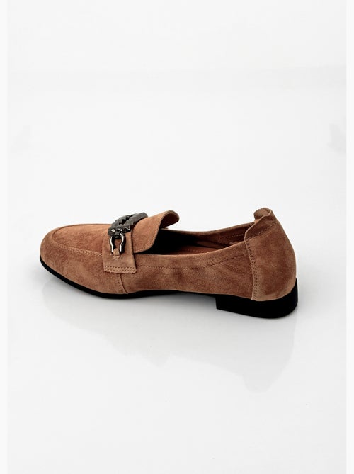 Mocassins cuir velours élastiqués - afibel - Kiabi
