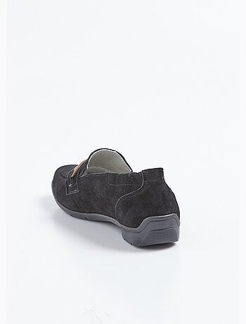 Mocassins cuir velours élastiqués largeur confort - Afibel