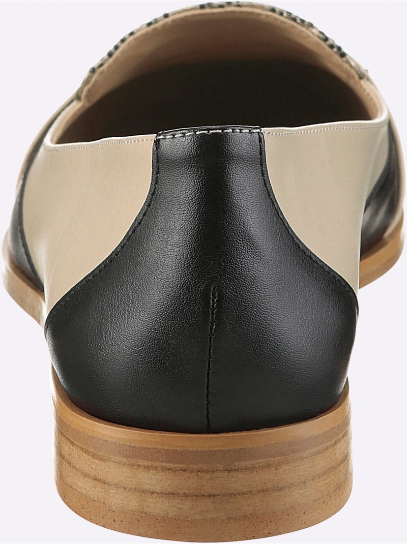 Mocassins De Fabrication Espagnole - Taille Standard - Helline Beige/Noir - Kiabi